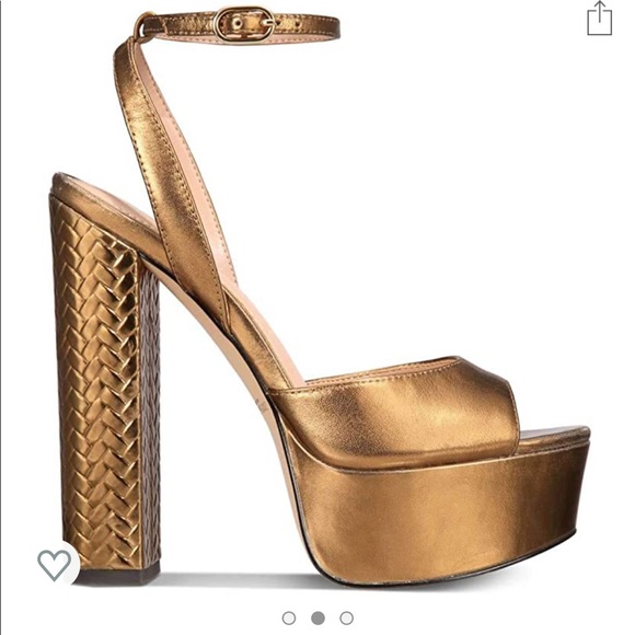 Rachel Zoe Shoes - Rachel Zoe gold platform peep toe